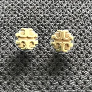 Gold Tory Burch logo earrings- Pristine condition
